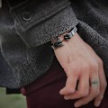 Miniatyrbillede 4 af 4: Mænds Sort Anker Armbånd i Høj Kvalitet Læder Gave til Mænd T
