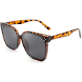 Miniatyrbillede 1 af 5: (brun leopard print) over-sized firkantede retro polariserede solbriller til kvinder og mænd i enkel stil O