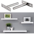 Miniatyrbilde 5 av 5: 6 Stk. Metallbraketter for Svevende Hylle, 3 Tommers Skjulte Fester Skjult Svevende Hylle Støttebrakett for Vegg