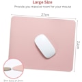 Miniatyrbillede 5 af 5: Musemåtte 270x210x2mm, Skridsikker Vandafvisende PU Læder Skrivebordsmatte til Computer Tastatur Spil Dobbeltsidet, Nøgen Rosa