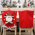 Miniatyrbild 4 av 5: (F)Set med 3 julstolsöverdrag, stretchjulstolsdekoration, tvättbar julstolsrygg, universell Ch F