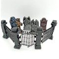 Miniatyrbilde 1 av 5: Sett med Halloween-pynt for gravstein-design, harpikshåndverkspynt