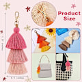 Miniatyrbillede 2 af 5: 3 stk. Tassel Taske Charm Nøglering, Tassels Charm Nøglering, Farve F