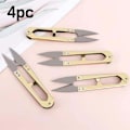 Miniatyrbilde 2 av 4: Sett med 4 mini U-formede syssakser, perfekt for syarbeid,