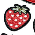 Miniatyrbillede 3 af 5: Sæt med 16 søde, broderede jordbær-patches til at stryge eller sy på jakker, hatte, rygsække, jeans L