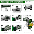 Miniatyrbillede 4 af 5: 80x100 Monokular-Teleskop Højeffekts Monokular til Voksne Monokular til Smartphone Adapter Monokular Telesk