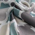 Miniatyrbillede 4 af 5: 180 x 180 cm Blå og grå mønstret polyester bruseforhæng til badeværelse - modstandsdygtig over for skimmel og meldug