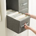 Miniatyrbillede 3 af 5: Opbevaringspose med 6 rum (grå), Skuffeskab, Foldbar, Velegnet til sko, håndtasker, tæpper, lagner, tøj