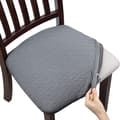 (Ljusgrå, Set om 1) Stretch Jacquard Präglad Stolsöverdrag Sittdyna