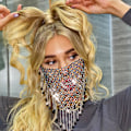 Miniatyrbilde 2 av 4: Bling Crystal Mesh   Svart Duskkjede Ansiktskjede  rade  s Med Krystallanheng Aftenfest Ball Veneti