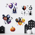 Miniatyrbilde 5 av 5: 2024 Halloween spøkelsesgresskarhode ballong stuevegg klistremerker G