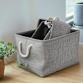 Miniatyrbillede 2 af 5: Grå XL, Vaskbar Foldbar Tyk Canvas Opbevaringskurv med Snøre N