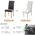 Miniatyrbilde 4 av 5: Hvit Stolkledning, 1 Stykke Stretch Avtakbar Vaskbar Moderne Stolkledning for Spisestue Trekk - Bryllupsbukett