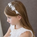 Miniatyrbild 2 av 5: Vit Prinsessa Blomhuvudbonad Bröllop Kristall Pärla Hårklädsel Bröllopshårtillbehör För Flickor H
