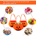 Miniatyrbilde 4 av 5: Gresskar godteripose, 3 stk gresskarpose Trick Or Treat pose Gresskar godteripose Halloween Gresskarformet