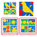 Miniatyrbillede 3 af 5: Træpuslespil Terning Byggeklodser, Geometrisk Form Manipulation Puslespil Montessori Spil Uddannelsesmæssigt Legetøj til Børn Jul L
