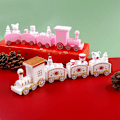 Miniatyrbilde 3 av 5: Miniatogtog i tre (4 stk), Deco Noel Tog Julepynt, Julepynt, Miniatyr Vogn Julepynt