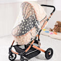 Miniatyrbillede 3 af 5: (Hvid Daisy) Myggenet til barnevogn, Baby Pram Net Bærbar Daisy Print Barnevognsnet Dækning Per