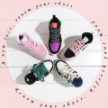 Miniatyrbillede 5 af 5: 5 par flade snørebånd til sneakers (beige), flade snørebånd til S