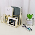 Miniatyrbilde 4 av 5: Brevkurv Papirbrett Rose Gull Skrivebord Organizer 3 Rom Organizer System Håndlaget Dokumentbrett Metall Dekorativ Oppbevaring Rom for Konvolutter