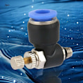 Miniatyrbillede 3 af 5: 2 stk Pneumatisk Hurtigkoblingsadapter Slangetilbehør Pneumatisk Regulator Luftstrømshastighedsregulatorventil Regulator (SL6-04)