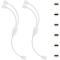 Miniatyrbillede 1 af 5: LED-strimmelforbindelsessæt, 2 stk. 4-polet LED-strimmelsplitter 1 til 2 splitterkabel 4-polet stik til RGB LED-strimmel 5050 3528 2835 DIY-tilbehør