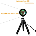 Pikkukuva 4 / 5: RGB-auringonlaskun projektiolampun LED-yövalot, 360° USB-projektori, jalustan valokuvauslamput makuuhuoneeseen, studioon