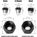 Miniatyrbilde 2 av 5: 3 stk Chuck-hode for trimmer/elektrisk klemme, routerklemme, 6mm/6,35mm/8mm, konverteringsadapter for fresing av tre, chuckadapter med 2 muttere