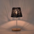 Miniatyrbillede 2 af 5: Lampekappe til at klemme på pære, metal tønde lampeskærm med mønster til bordvæglampe sort
