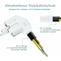 Miniatyrbilde 2 av 5: Schuko-plugger, 3 stk Hvite Hannstikkontakter, JEXPOWER Elektriske Jordkontaktplugger, Strømforsyning Vinklet Plugg 250V 16A -