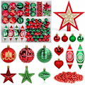 Miniatyrbilde 2 av 5: Røde / Grønne Julekuler, Julepynt 73 Rom, Plastpyntkuler, Røde og Grønne Julekuler, Julepynt, Chr