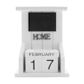 Miniatyrbild 1 av 4: Träskrivbords-Kalender - Evighetskalender Display Månad Datum Heminredning (Vit)