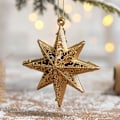 Miniatyrbillede 2 af 5: Julepynt Guld Festartikler Jule Stjerne Ornamenter Flash Hængende Stjerner Retro Juledekoration