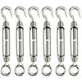 Miniatyrbilde 1 av 5: 6 stk. Wire Turnbuckle M4 Rustfritt Stål Justerbar Turnbuckle Hook and Eye Set Heavy Duty