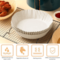 Miniatyrbild 4 av 5: 200 st Pappersformar för Airfryer, Engångs, Icke-Klibbiga, Vattentäta, Perforerade Bakpapper, Grillning