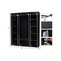 Miniatyrbillede 1 af 5: 69\" Bærbar Tøjskab Garderobe Opbevaringsarrangør med Non-Woven stof Hurtig og Nem at Samle Ekstra Stærk og Holdbar Sort