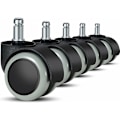 Miniatyrbilde 1 av 5: 5-pak kontorstolhjul, 11 mm/22 mm utskiftbare hjul for harde gulv til spillstoler, kontorstoler, laminat, fliser og steingulv