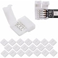 Miniatyrbillede 1 af 5: 20-pak, 4-polet PBC RGB LED-stripsforbindelse, 10 til 1 gabløs strimmel uden strimmel, loddefri adapter til SMD 5050 multifarvet LED-strimmel