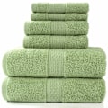 Pikkukuva 1 / 5: From Pearl Collection Towels - 6 Piece Set 100% Cotton 950g/m² Towel Set, 2 Bath Towels + 2 Hand Towels Willow Leaf Color