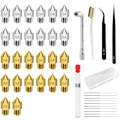Miniatyrbillede 1 af 5: 3D Printer Dysenkit, 24 Dele 0,4 mm 3D Printer Ekstruder Dyser til MK8 + Pincet Nøgler
