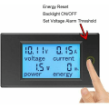 Miniatyrbild 3 av 5: Voltmeter med LCD-display, 12V Amperemeter Tester Indikator, Digital Strömförsörjning Spänning Ström DC 6.5 - 100V 100A Voltamp Watt Multimeter