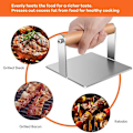 Miniatyrbild 5 av 5: Grillpress, Kvadratisk Hackare, Icke-klibbig Baconpress, Grillpress, 5,5 Baconpress