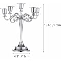 Miniatyrbilde 2 av 5: Sølv Candelabra Lysestake 5-Arm Lysestaker 27cm Høy Representerer Spisslys for Midtstykker Bursdagsfest Bryllup Spisebord Chris