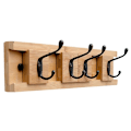 Miniatyrbillede 1 af 5: 4 kroge vægmonteret rack multifunktion krog frakke krog rack håndklæde bøjle holder kappe kjole krog væg dør bøjle dekoration træ farve
