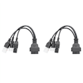 Miniatyrbilde 1 av 5: 2X for 3Pin/4Pin 6Pin Motorsykkel OBD Diagnostisk Canbus Kontaktkabel OBD2 3 In1 Pluggadapter