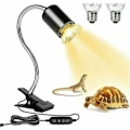Miniatyrbillede 1 af 5: Skildpaddevarmelampe, Landskildpaddelampe med Lang Base 360° Rotation og Timer, UV Skildpaddelampe med 2 Pærer Velegnet til Terrarier Reptil