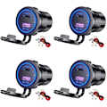 Miniatyrbillede 1 af 5: 4X USB PD Type C & QC 3.0 Biloplader 12V Stikkontakt med Tænd/Sluk-knap