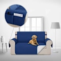 Miniatyrbillede 1 af 5: 1-personers sofasædebetræk til stuen Quiltet sofaslynge Sofabeskytter 116x190cm Blå