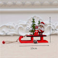 Miniatyrbild 4 av 5: Julgransdekorationer i släde, Tomte Snögubbe Älg Bordsprydnad, Miniatyr Träleksak, Julleksaker för Barn, Sagoskog Ornament Kit (3 st)