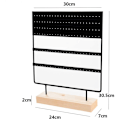 Miniatyrbillede 3 af 4: Øreringsholder Display Stativ 3-lags Øreringsholder til Studs Smykke Organiser 144 Hull Øreringsholder med Træbase Stativ Display Stativ til Kvinder Piger
